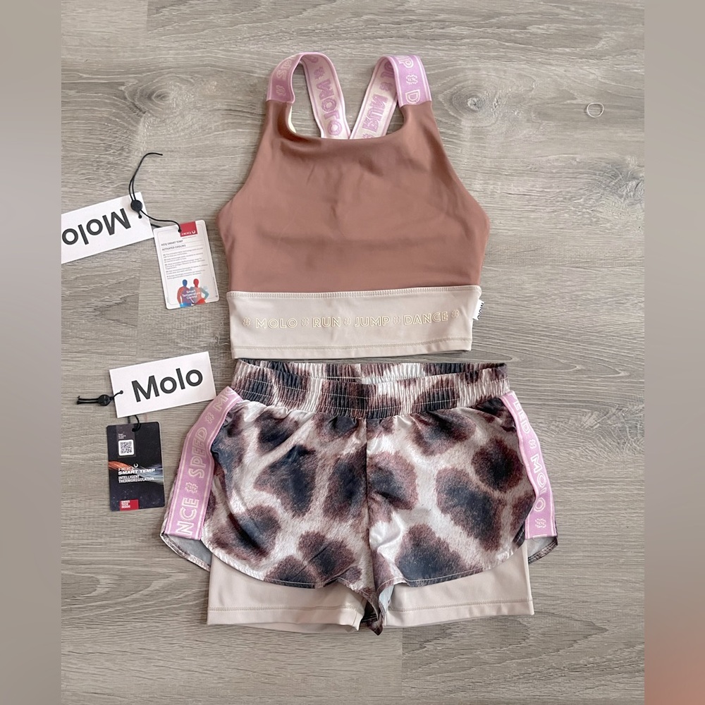 Molo short set w/racer back sports bra size 7/8